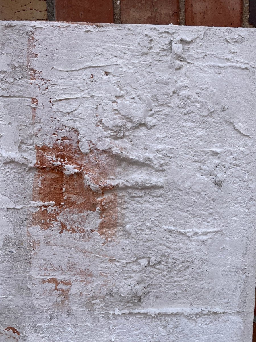 Mixed Media Painting with Terracotta Accents by S. Breton 2022 - 39" x 39" - Homebody Denver