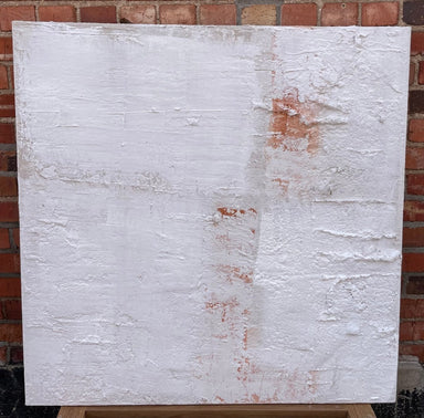 Mixed Media Painting with Terracotta Accents by S. Breton 2022 - 39" x 39" - Homebody Denver