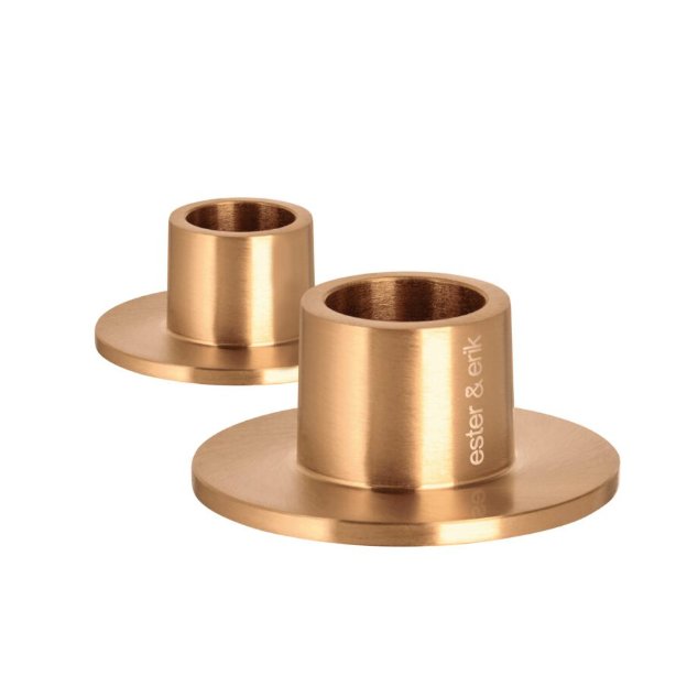 Pair of Taper Candle Holders, Rose Gold - Homebody Denver