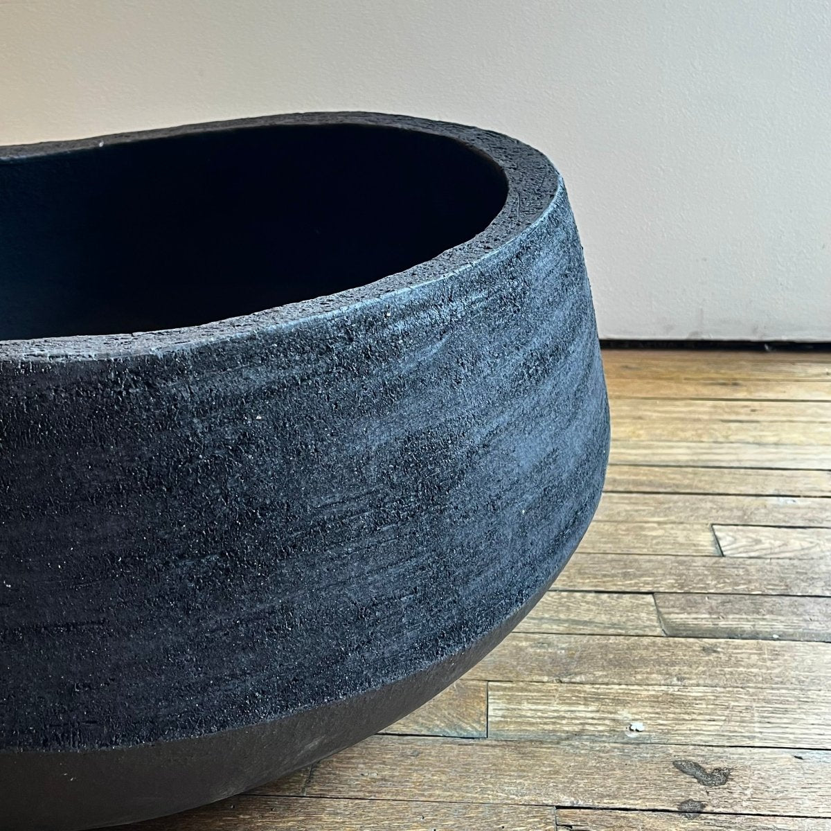 Atlantis Organic Low Oval Ceramic Flower Pot 24"dia. - Homebody Denver