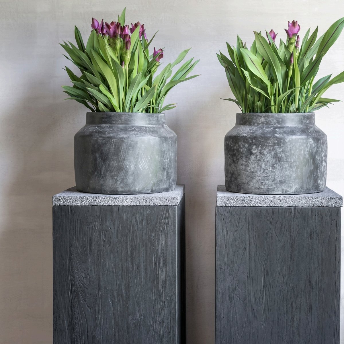 Console Rectangular Reclaimed Teak in Smoke with Stone Top - Homebody Denver