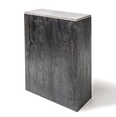 Console Rectangular Reclaimed Teak in Smoke with Stone Top - Homebody Denver