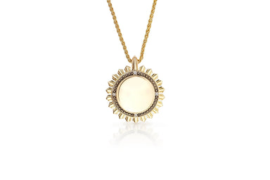 Fiore Wylde Beaded Suncoin Necklace 18kt. Yellow Gold with Diamond Rounds - Homebody Denver