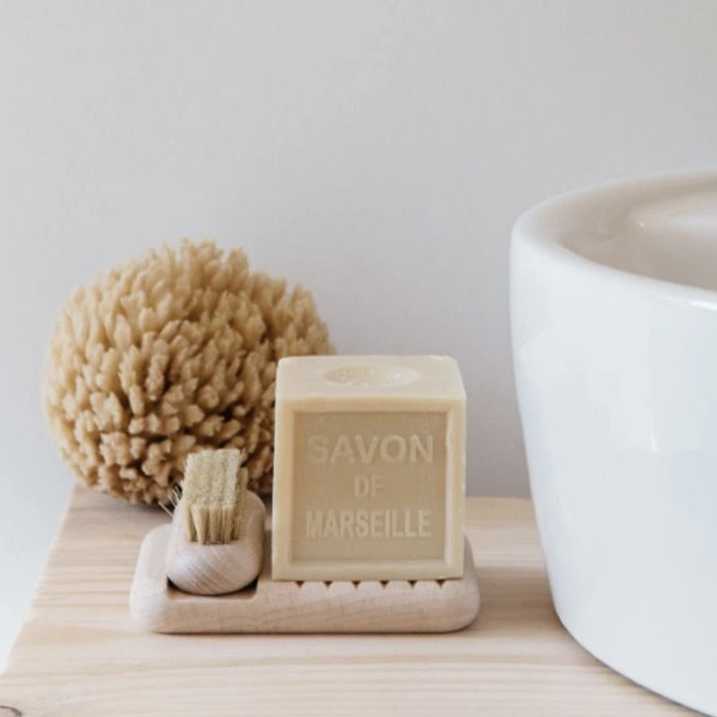 Gift Box with Soap Dish, Nail Brush and 300g Olive Oil Soap - Homebody Denver