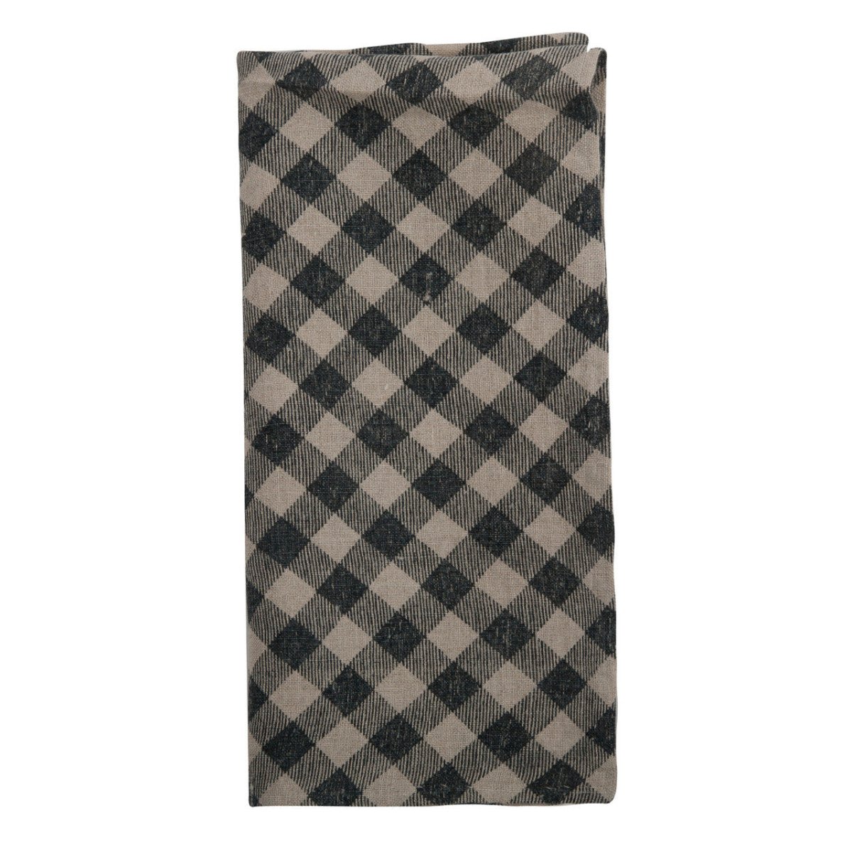Gingham Indigo/Natural Dinner Napkins, Set of 4 - Homebody Denver