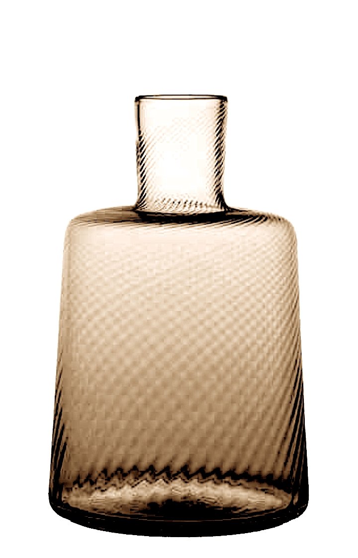 Glass Bottle, Twisted with Top 9" high x 5"dia - Homebody Denver