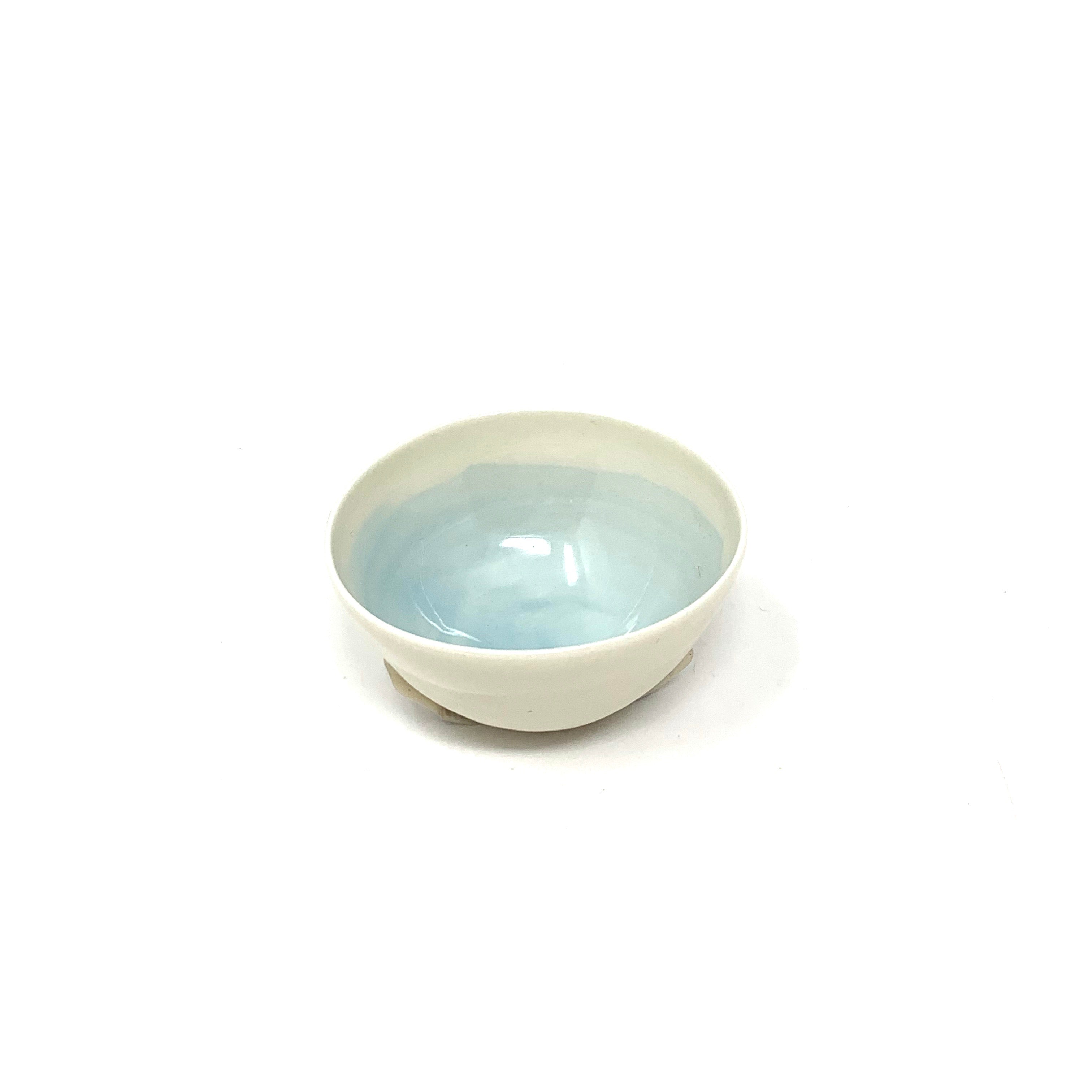 Porcelain Bowl with Watercolor Interior 2.5" Diameter