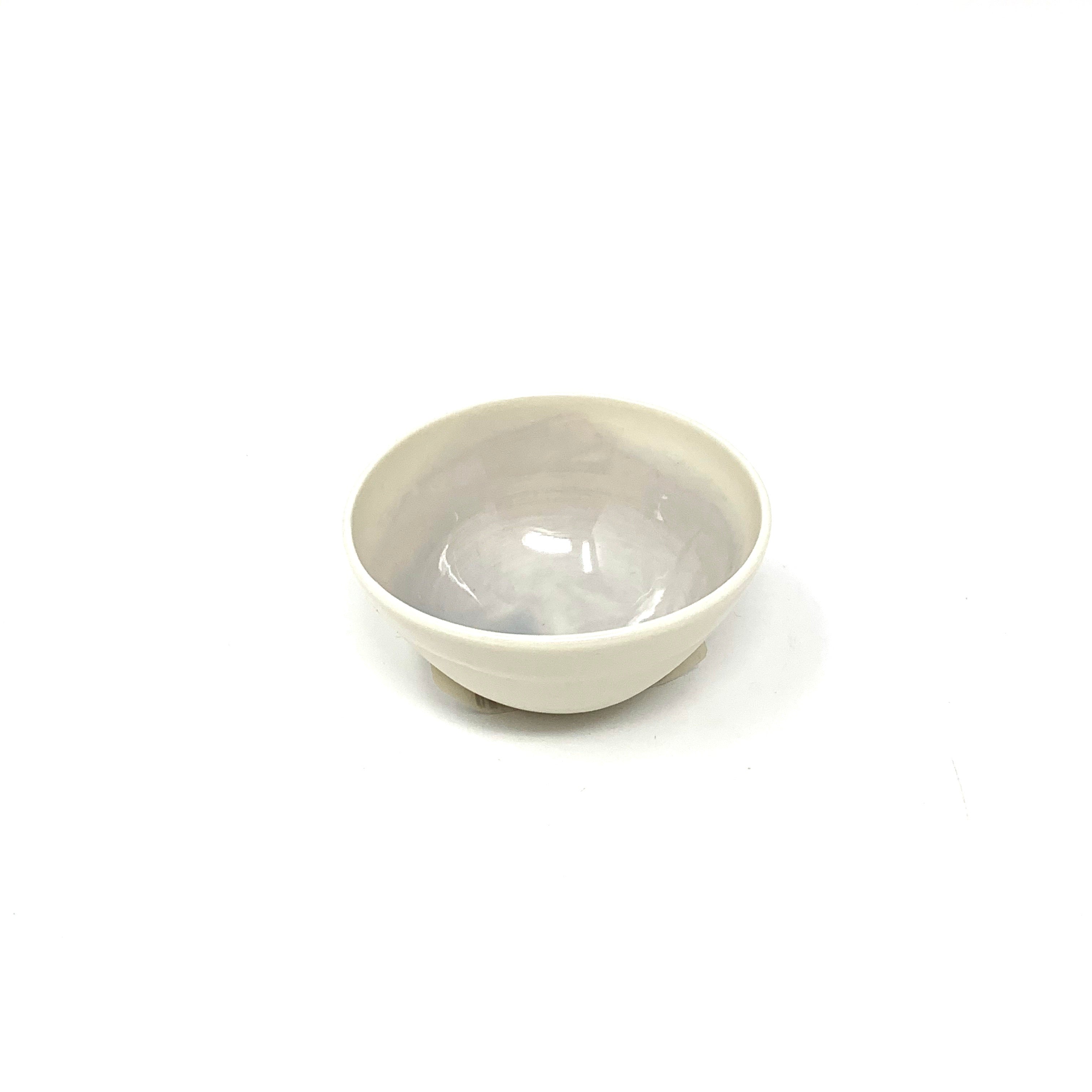 Porcelain Bowl with Watercolor Interior 2.5" Diameter