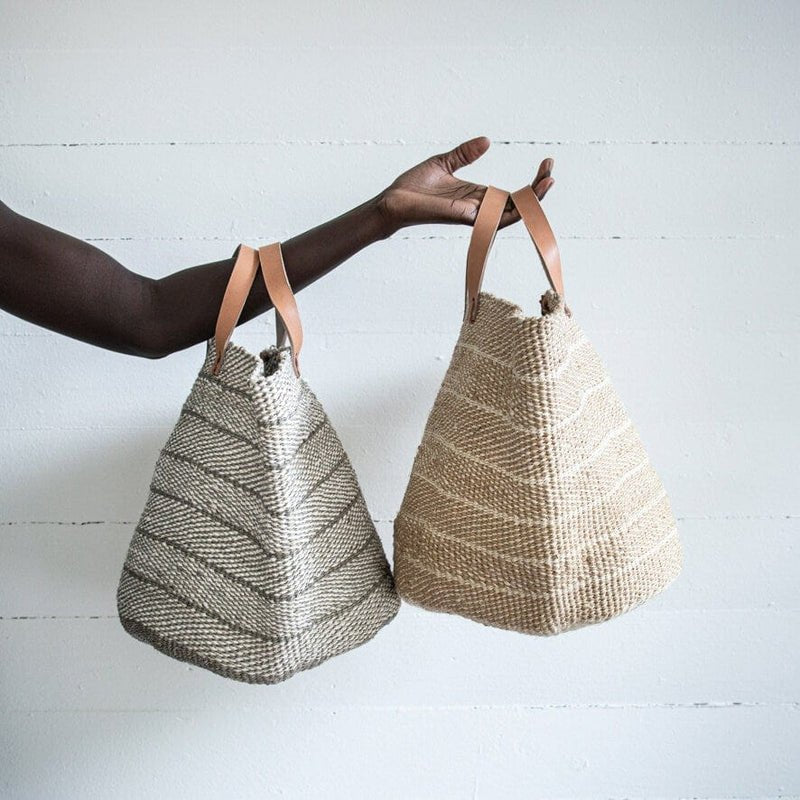 Kiondo Market Basket, Brown Twill Weave, Medium - Homebody Denver