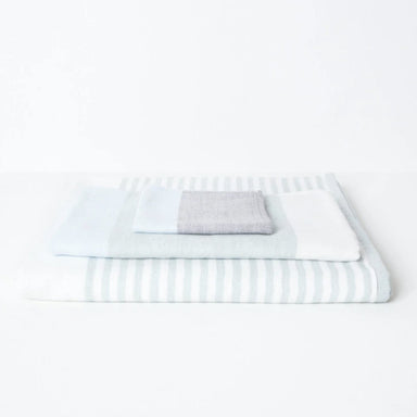 Large Grey Tri-Color Chambray Bath Towel - Homebody Denver