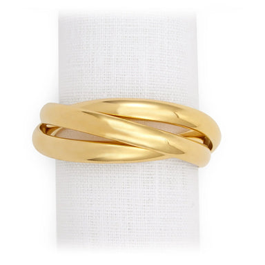 L'Objet Three-Ring Gold Napkin Rings, Set of 4 - Homebody Denver