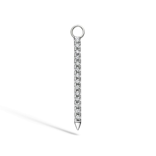 Maria Tash, Single 18mm Diamond and Sapphire Eternity Bar Charm, 18kt. - Homebody Denver