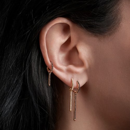 Maria Tash, Single 18mm Diamond and Sapphire Eternity Bar Charm, 18kt. - Homebody Denver