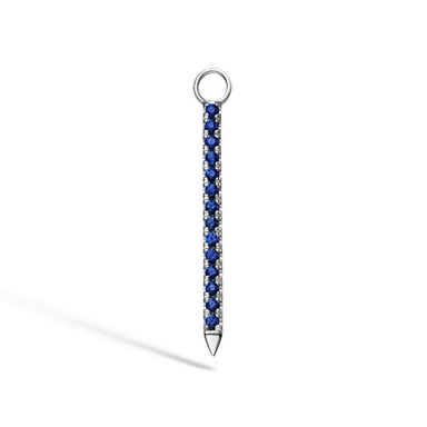 Maria Tash, Single 18mm Diamond and Sapphire Eternity Bar Charm, 18kt. - Homebody Denver
