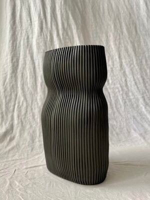 Oval Vase Curvy #1, Black - Homebody Denver