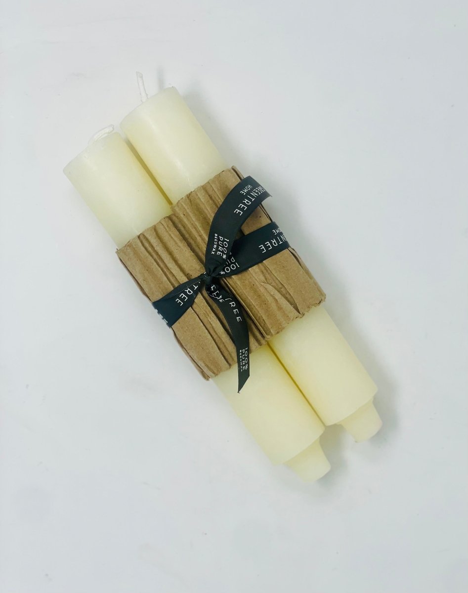 Pair of Beeswax Column Candles. 9" x 1.5" - Homebody Denver