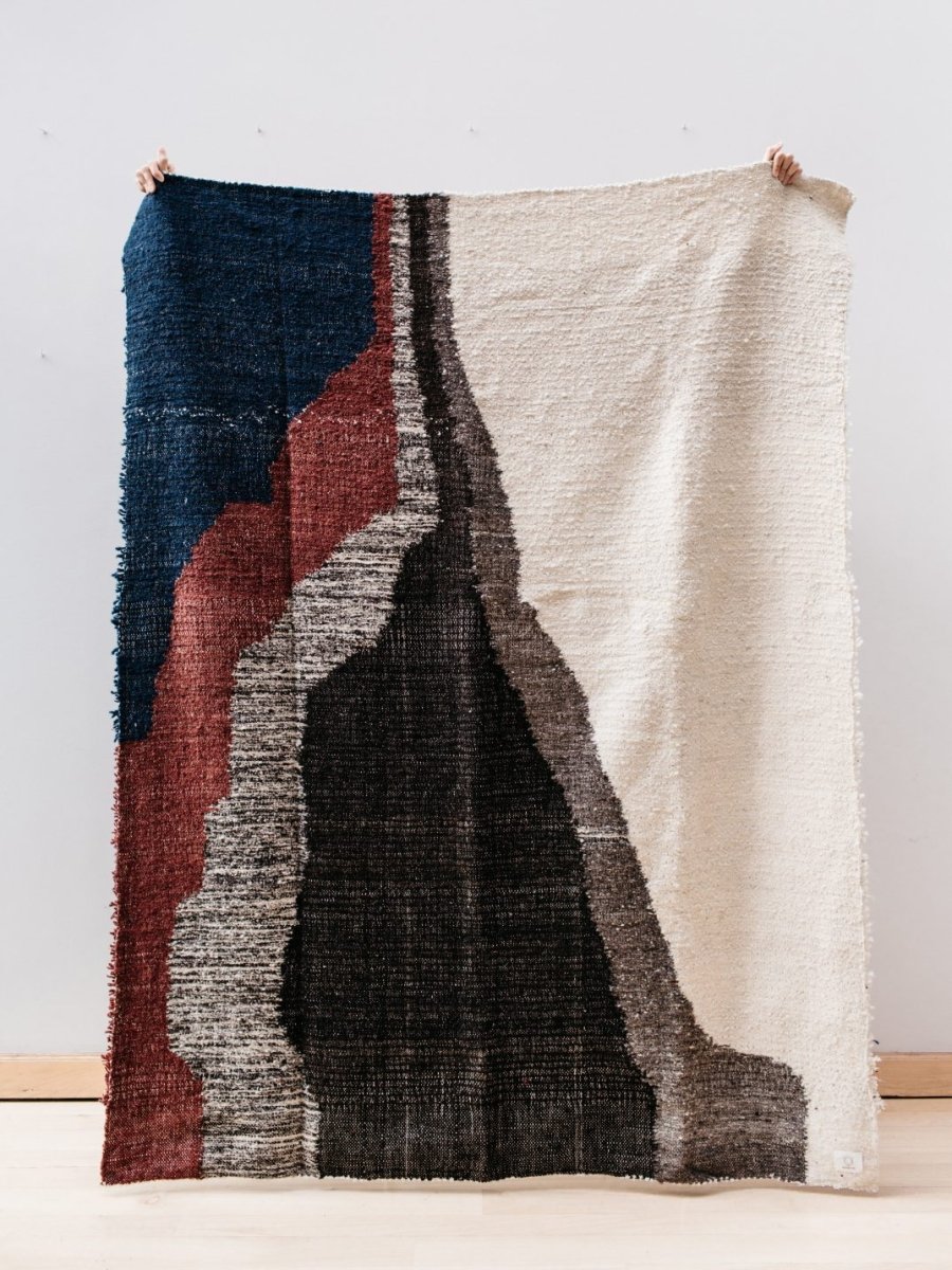 Que Onda Vos Pelu Land, Large Guatemalan Rug 63 x 83" 100% Wool - Homebody Denver