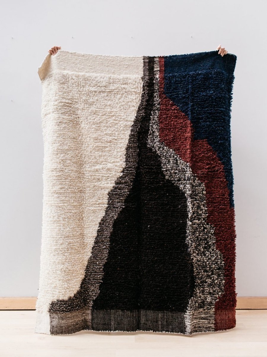 Que Onda Vos Pelu Land, Large Guatemalan Rug 63 x 83" 100% Wool - Homebody Denver