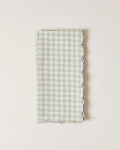 Petite Gingham Scalloped Napkins, Set of 4 - Homebody Denver