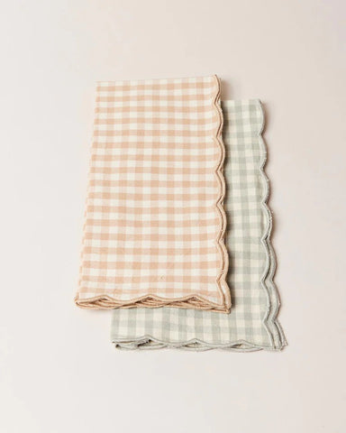 Petite Gingham Scalloped Napkins, Set of 4 - Homebody Denver