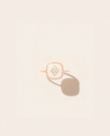 Pierrot Signet Ring, 9 carat gold, diamonds and bakelite - Homebody Denver
