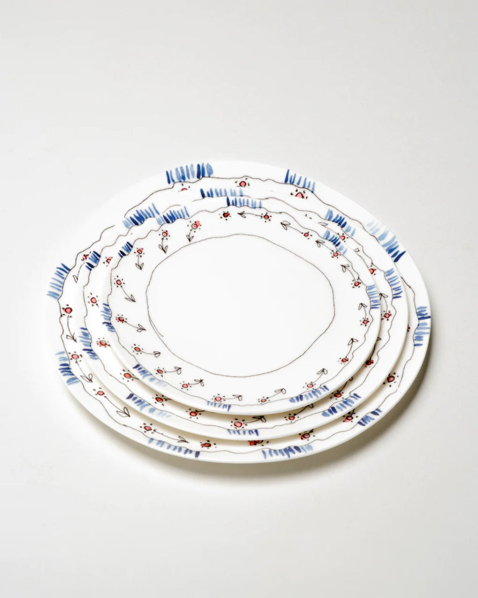 PLATE L ANEMONE Marni, Milk with Pink + Blue - Homebody Denver