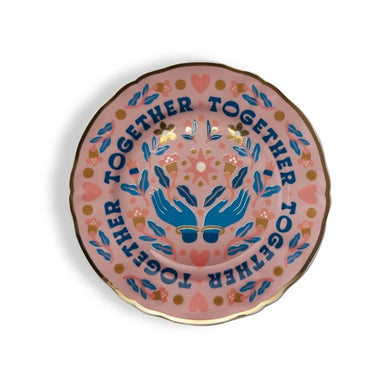 Porcelain Floral Message Plates with Gold Trim 6.5" - Homebody Denver
