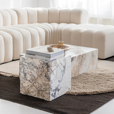 Soho Broome Marble Cube Side Table - Homebody Denver