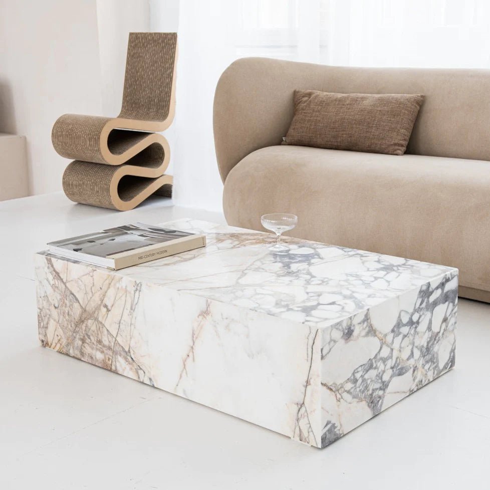 Soho Grand Rectangular Marble Coffee Table - Homebody Denver
