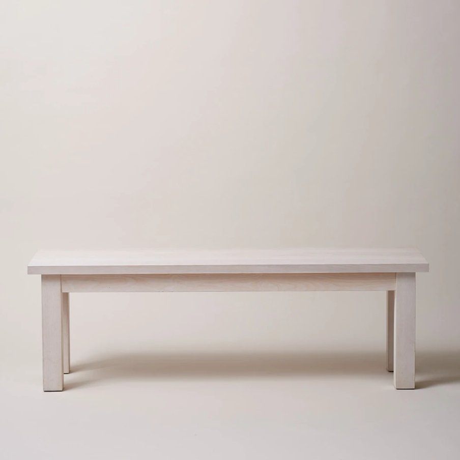 Whitewashed Farmhouse Bench - Homebody Denver
