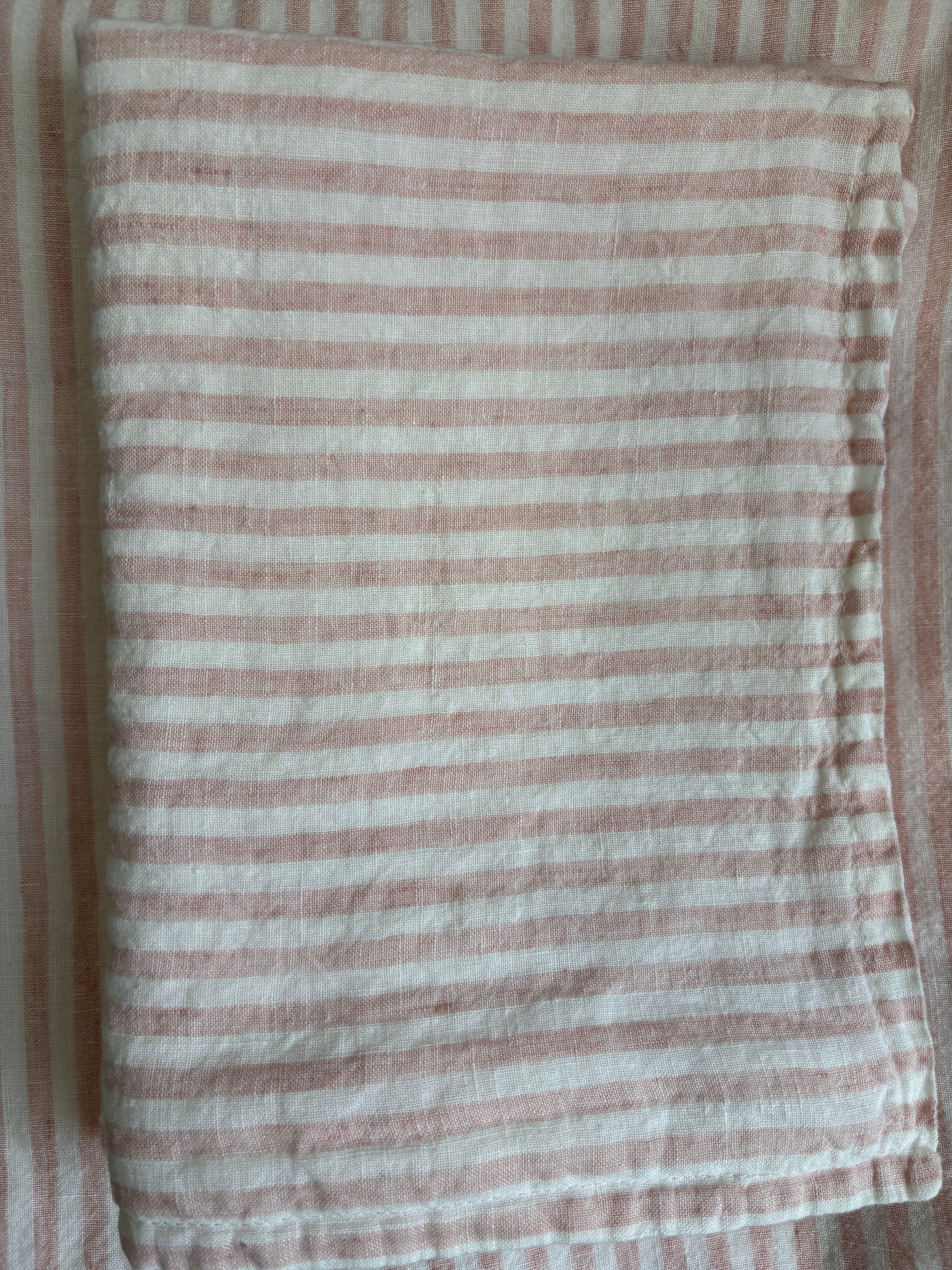 Linge Particulier 100% Linen Queen Duvet Cover - Stripes and Jeans Collection