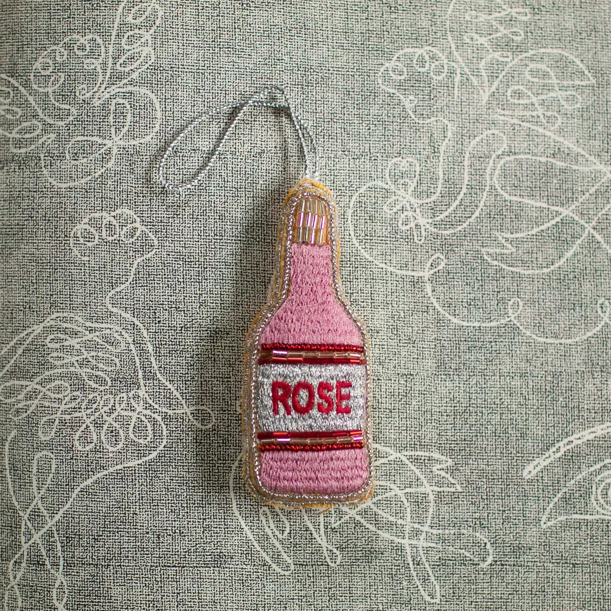 Wine Bottle Ornament, Cotton Filled
