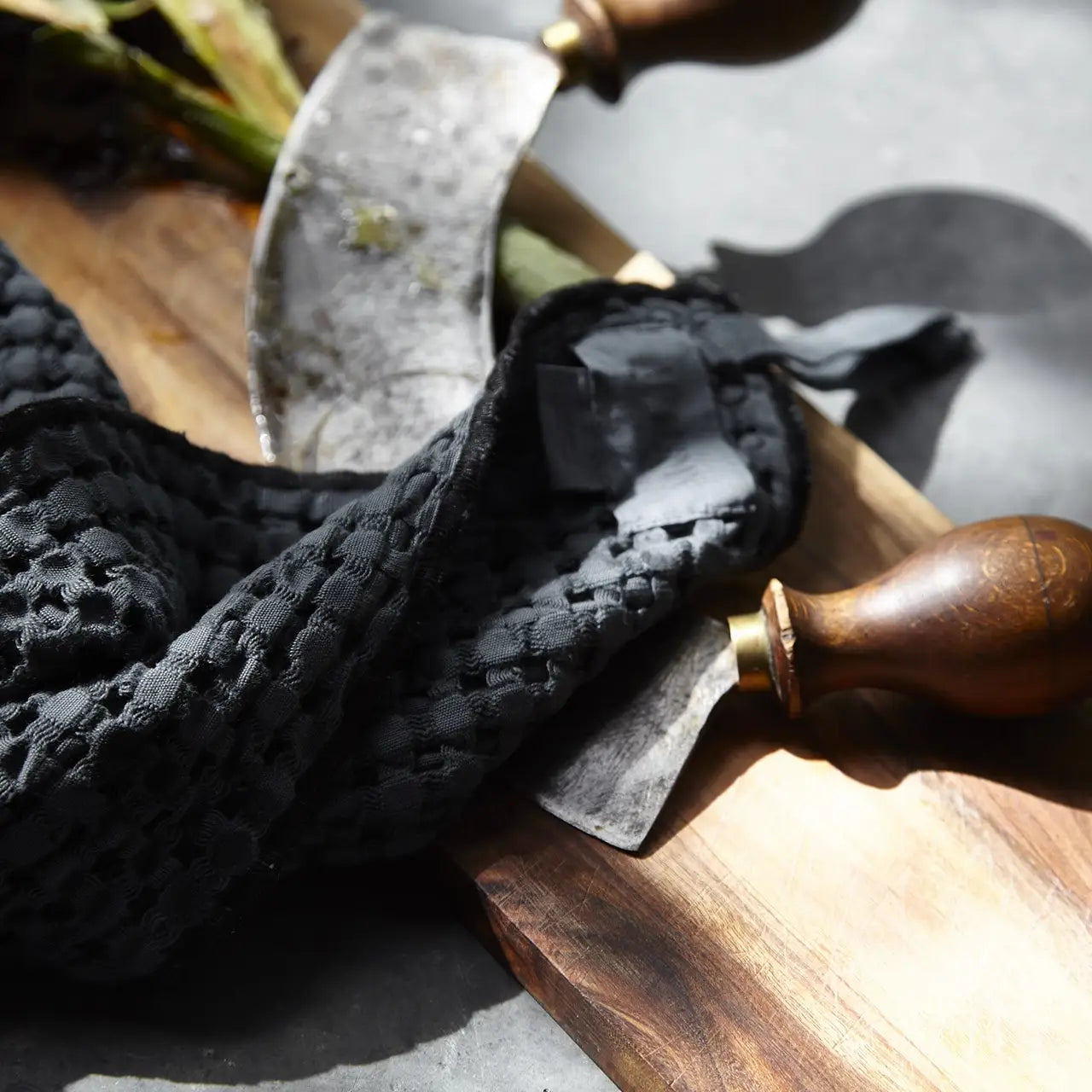 Waffle Kitchen Towel with Black Border