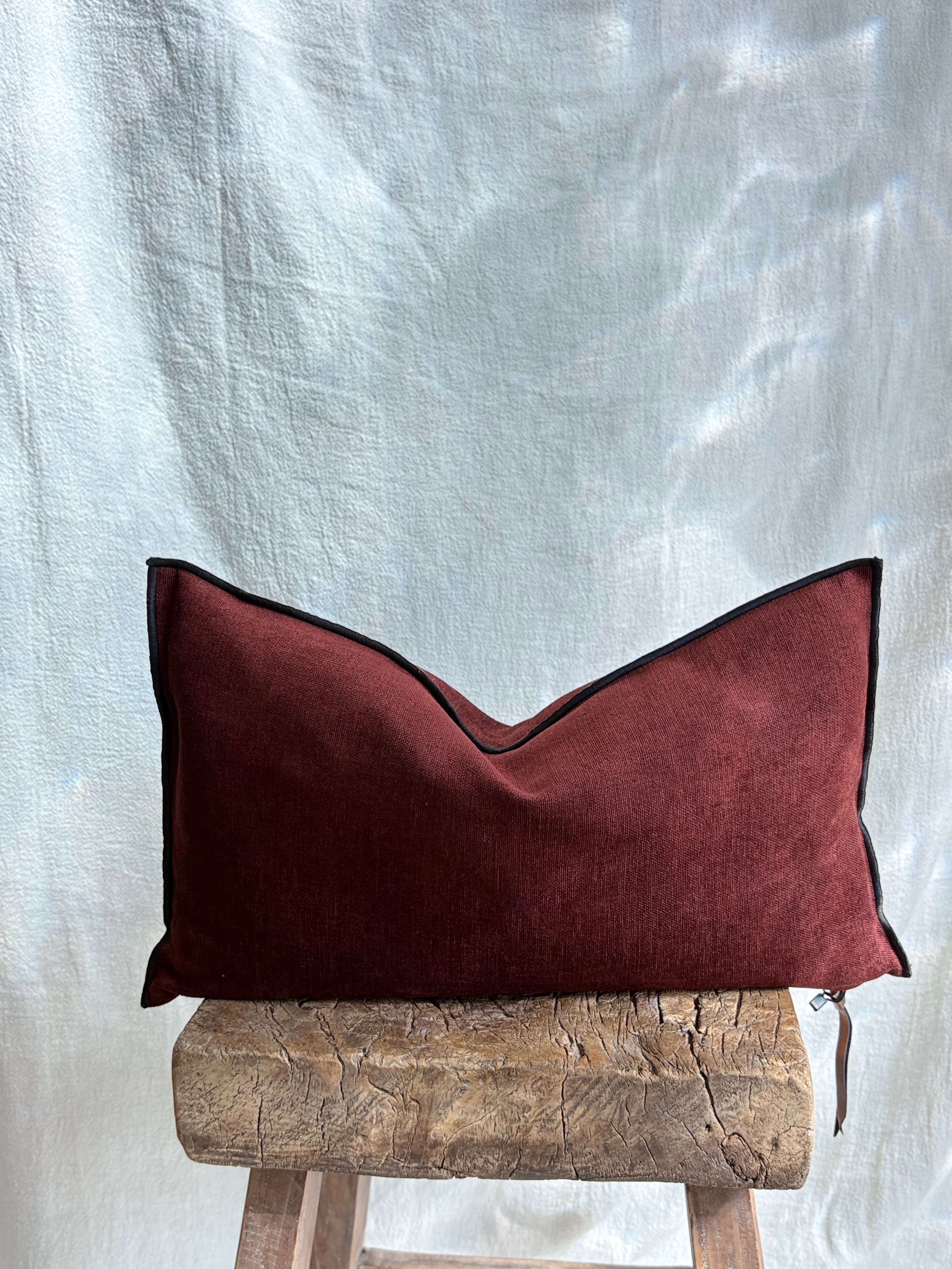 Maison de Vacances Cushion Vice Versa Black Line Soft Washed Chenille 12" x 20"