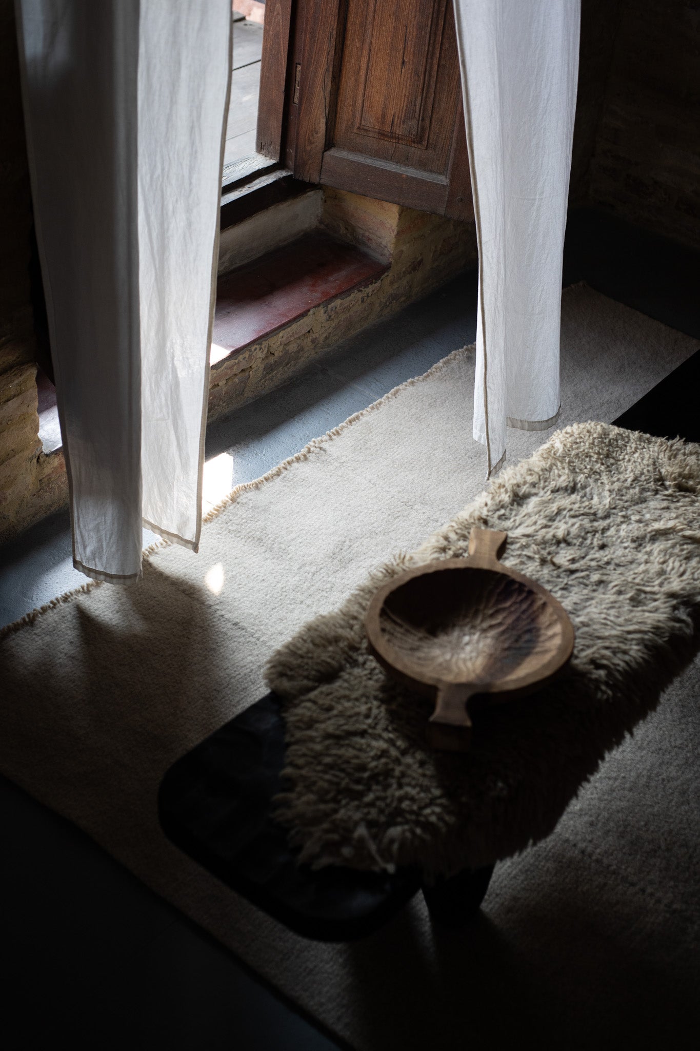 Prithivi Beige & Grey Wool Runner 2'6" x 10'