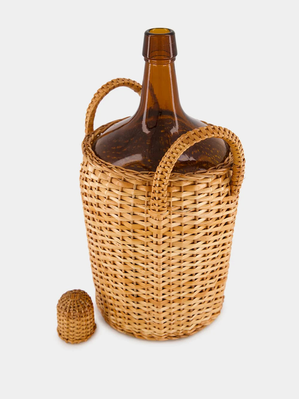 CAMACHA BROWN & NATURAL WICKER GLASS JUG