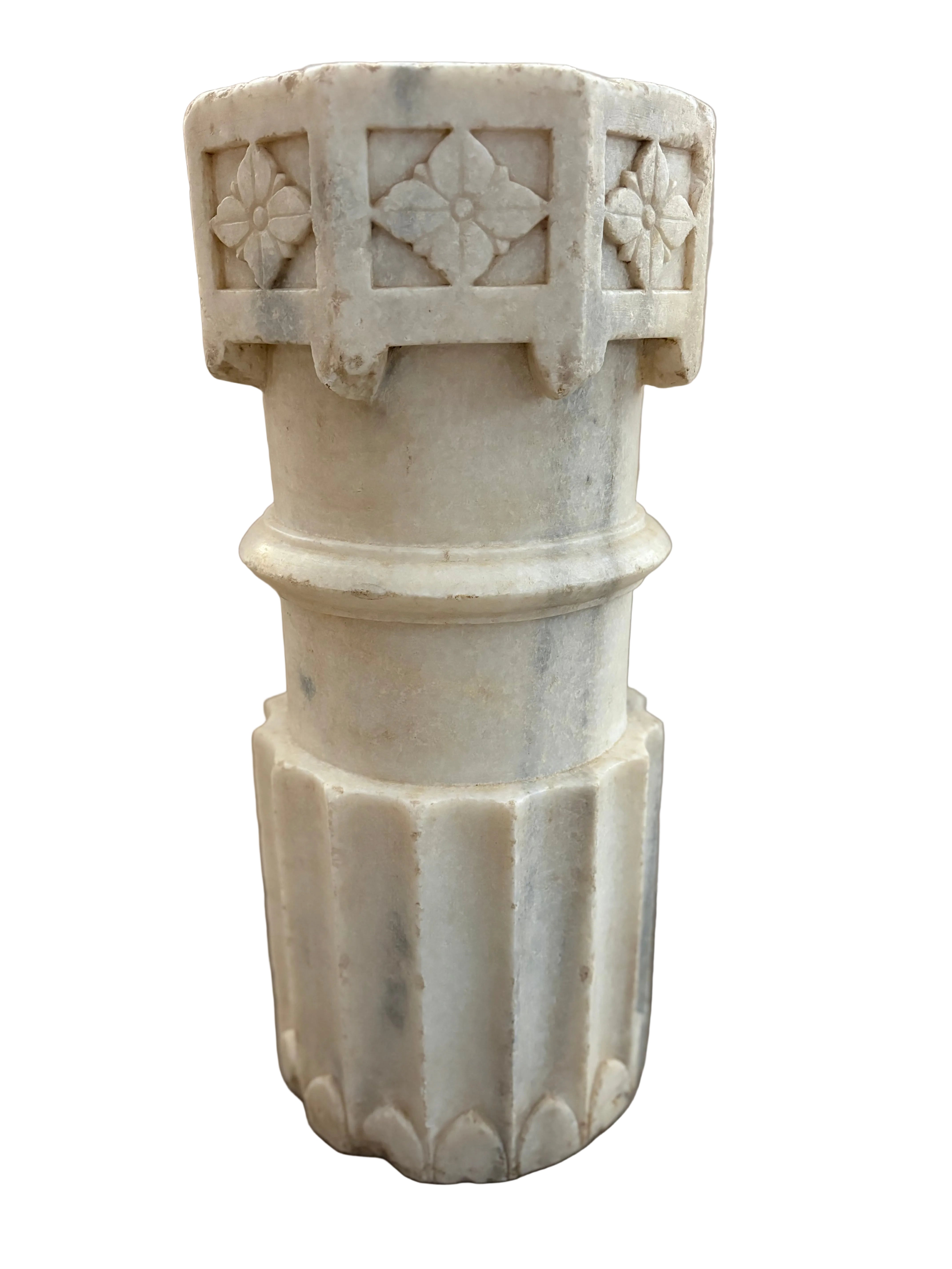 Antique Hand Carved Marble Column