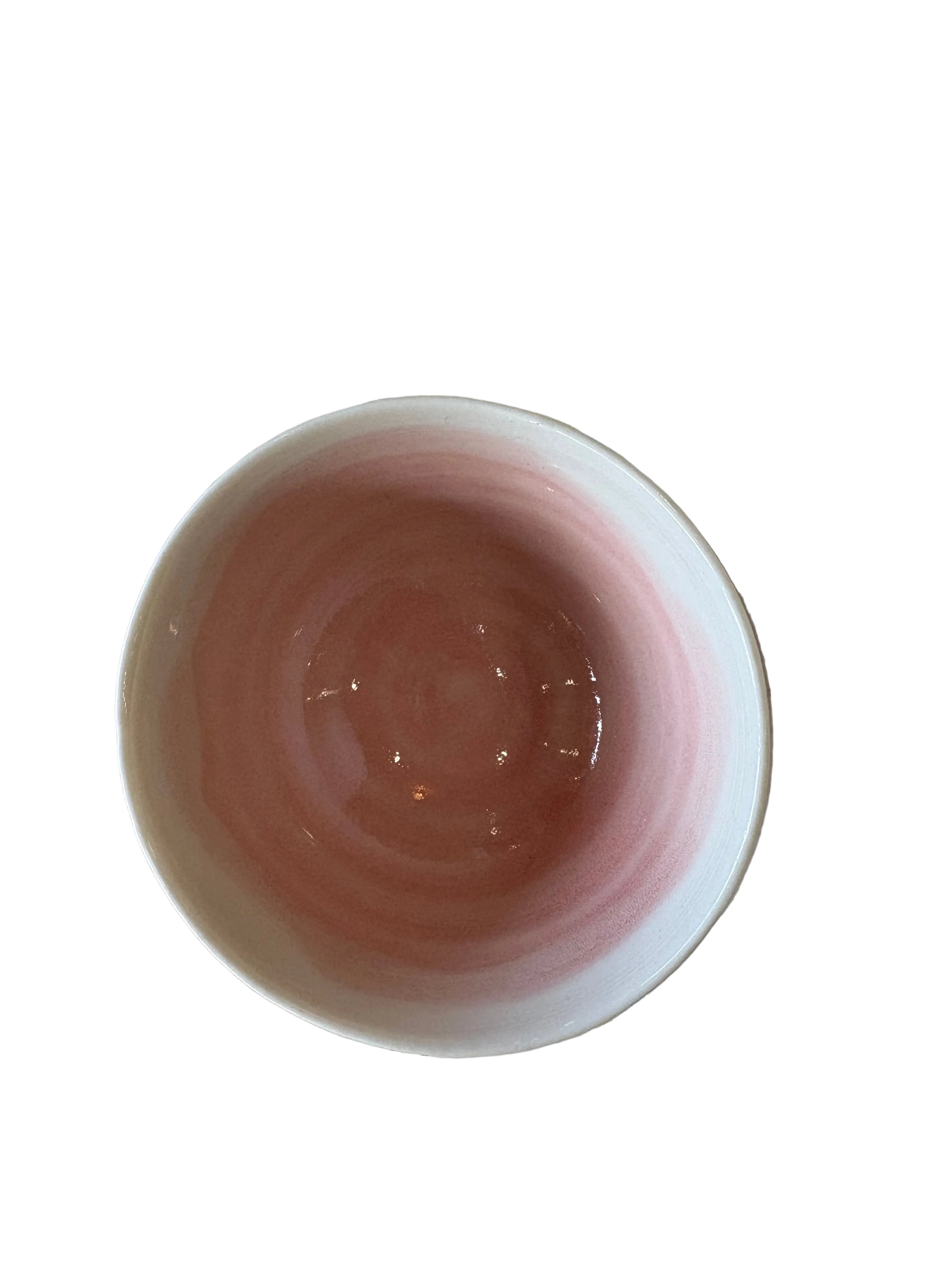 Porcelain Bowl with Watercolor Interior 2.5" Diameter