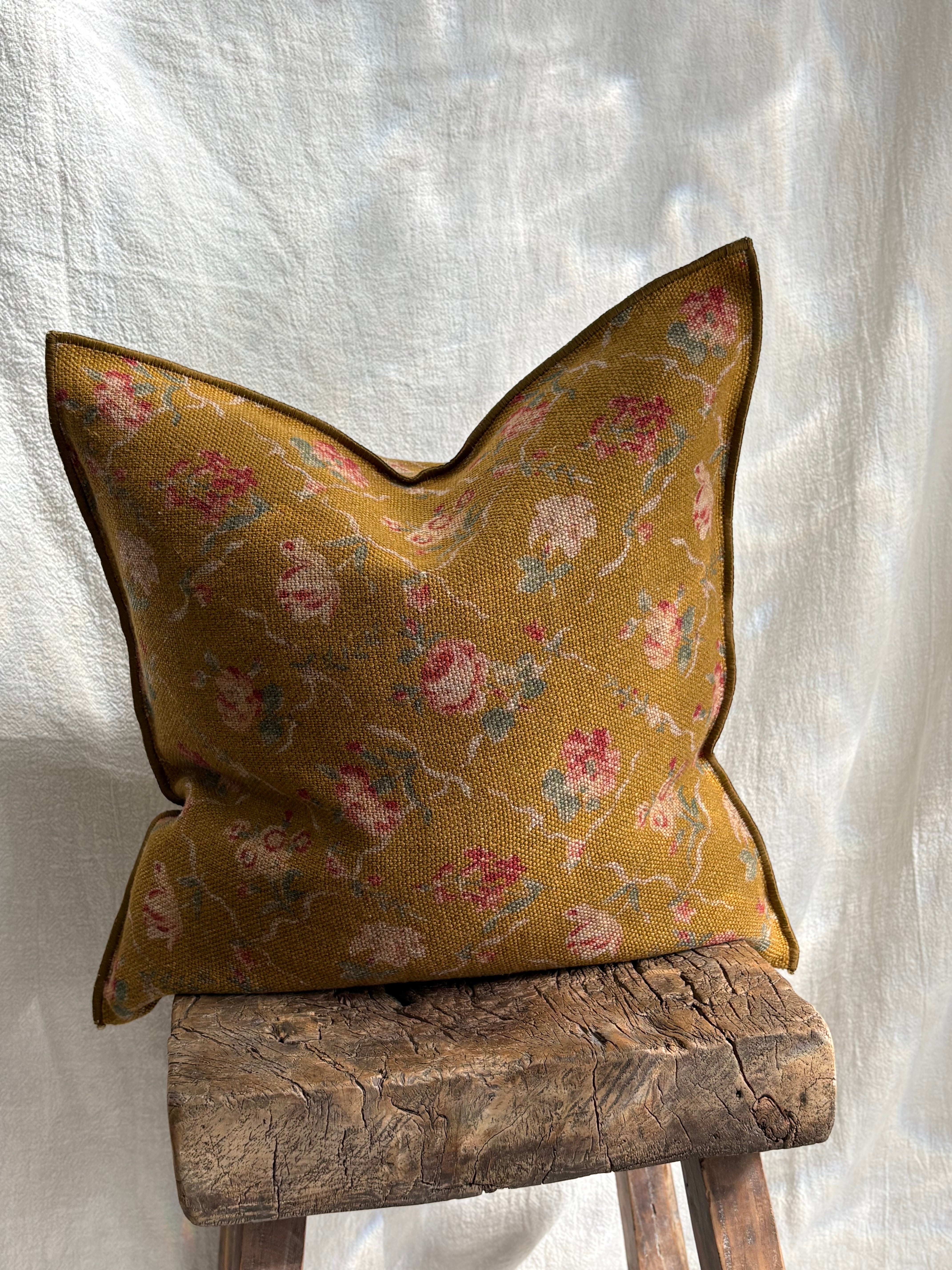 Maison de Vacances Cushion Printed Wabi Sabi Linen Jardin Secret 20" x 20"
