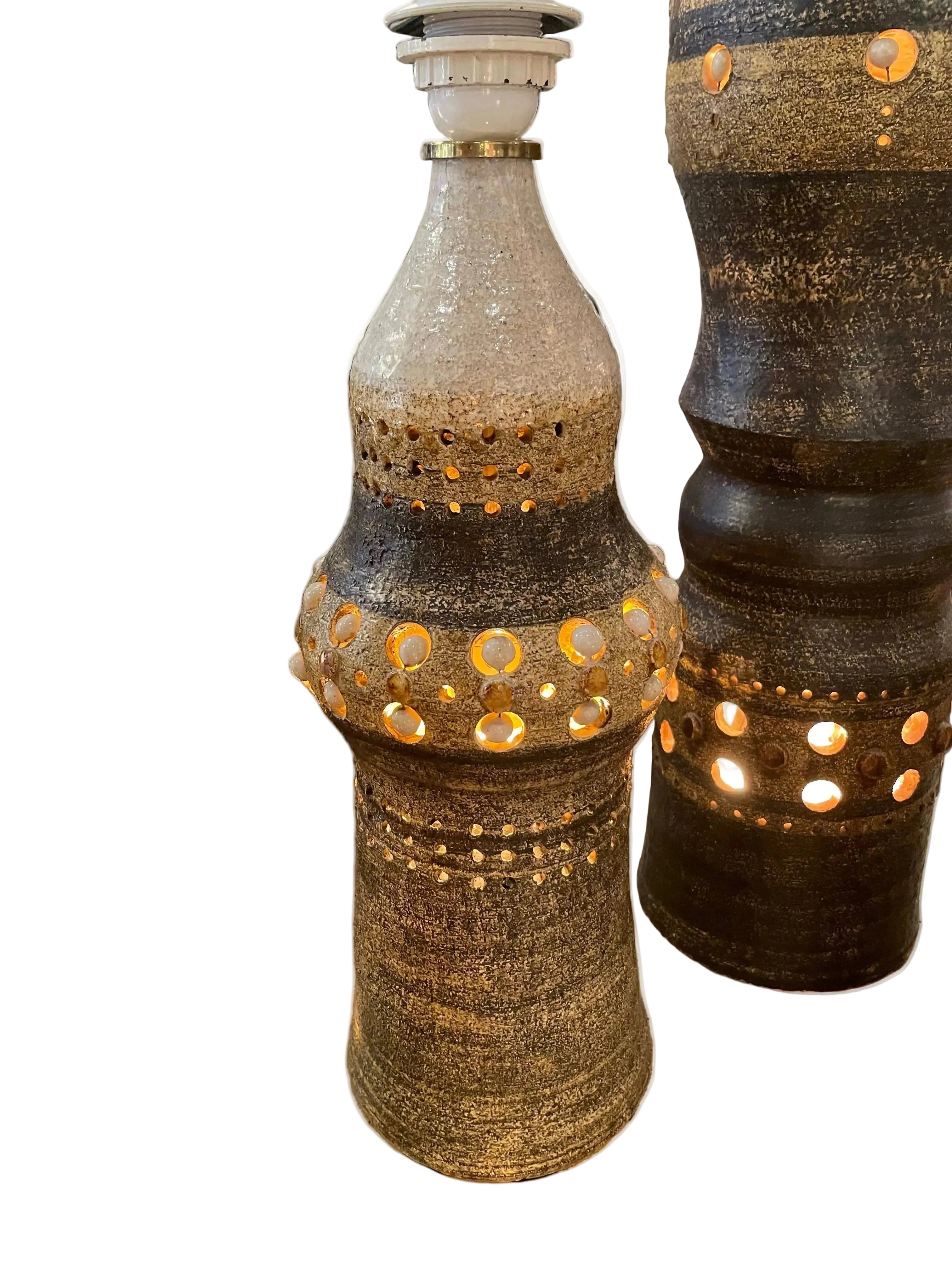 Signed Georges Pelletier Vintage Brown Lamp 70s Roche Bobois Period