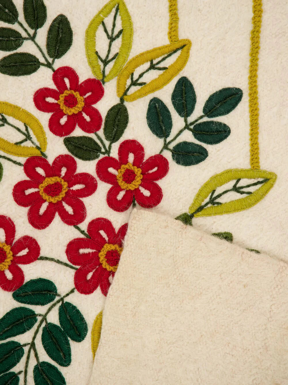 MÉCIA Handmade Wool Blanket Multicolor Embroidery