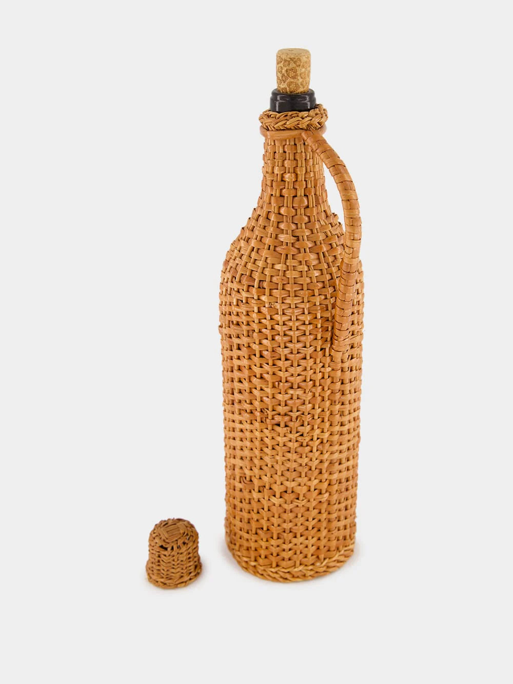 CAMACHA NATURAL WICKER GLASS FLASK