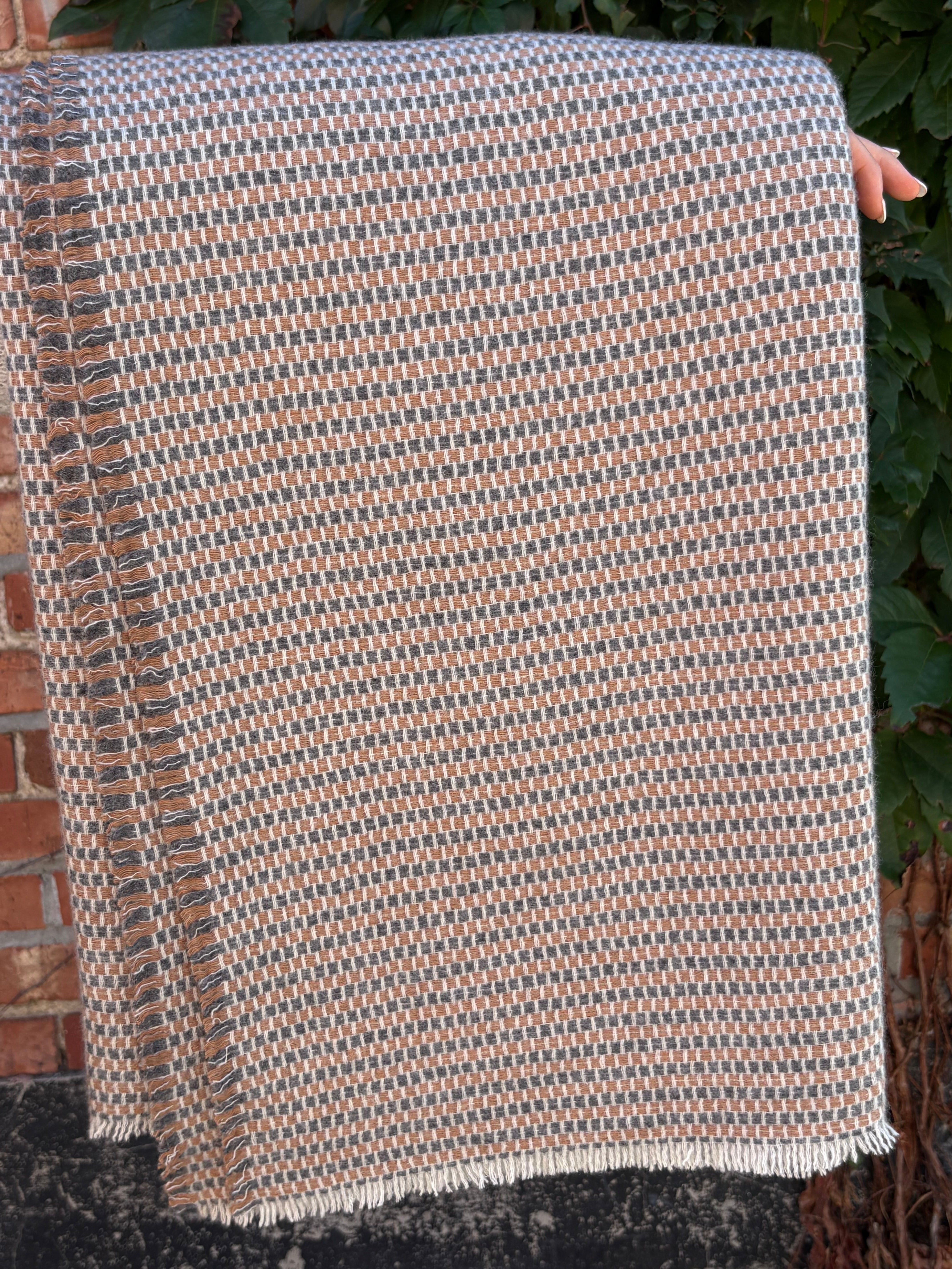 Quadri Throw with Fringe