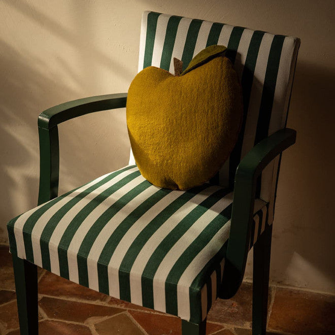 Apple Cushion, Felted Wool 13" x 12"