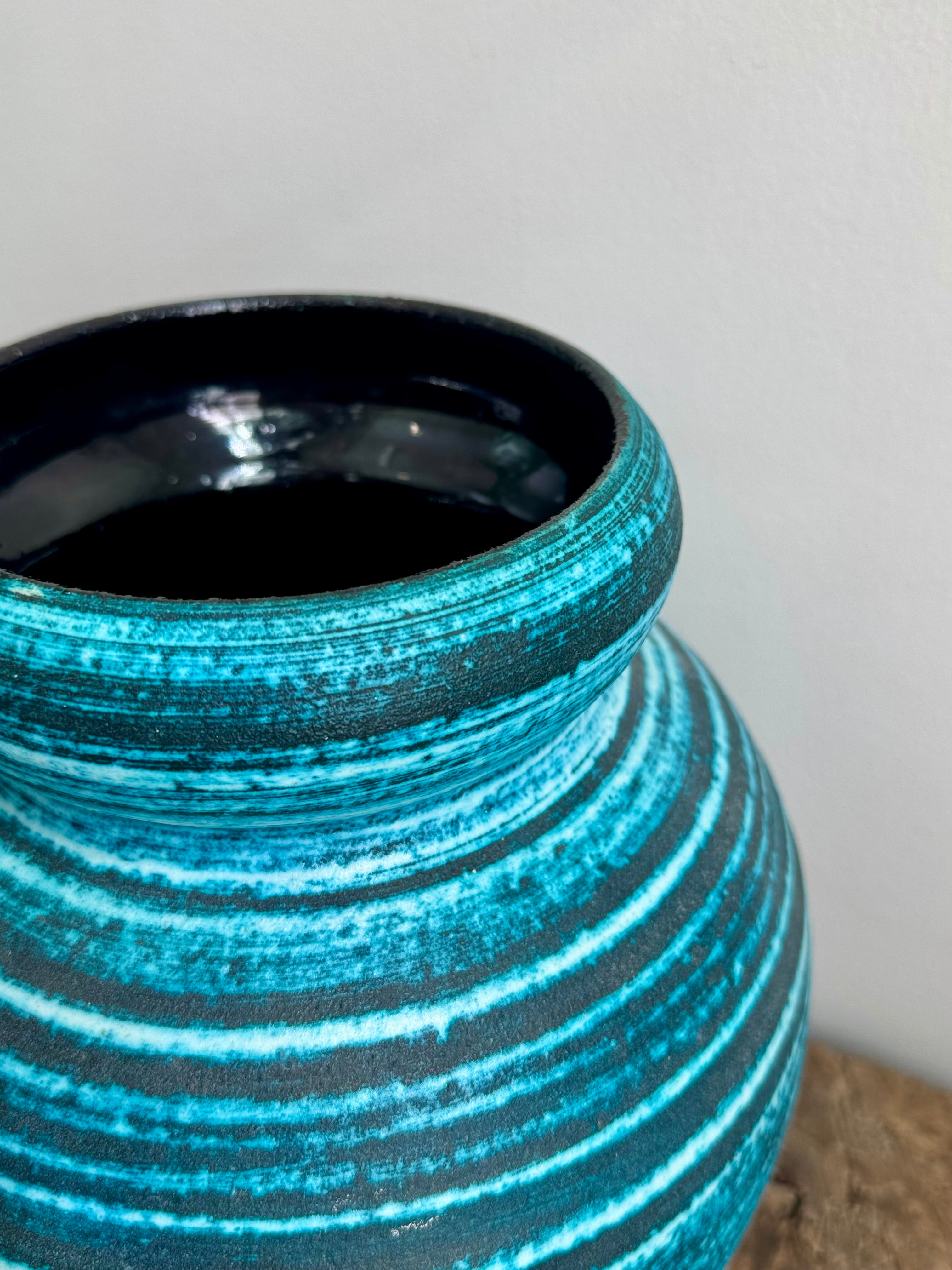 Original Signed Vintage Blue Accolay Pot