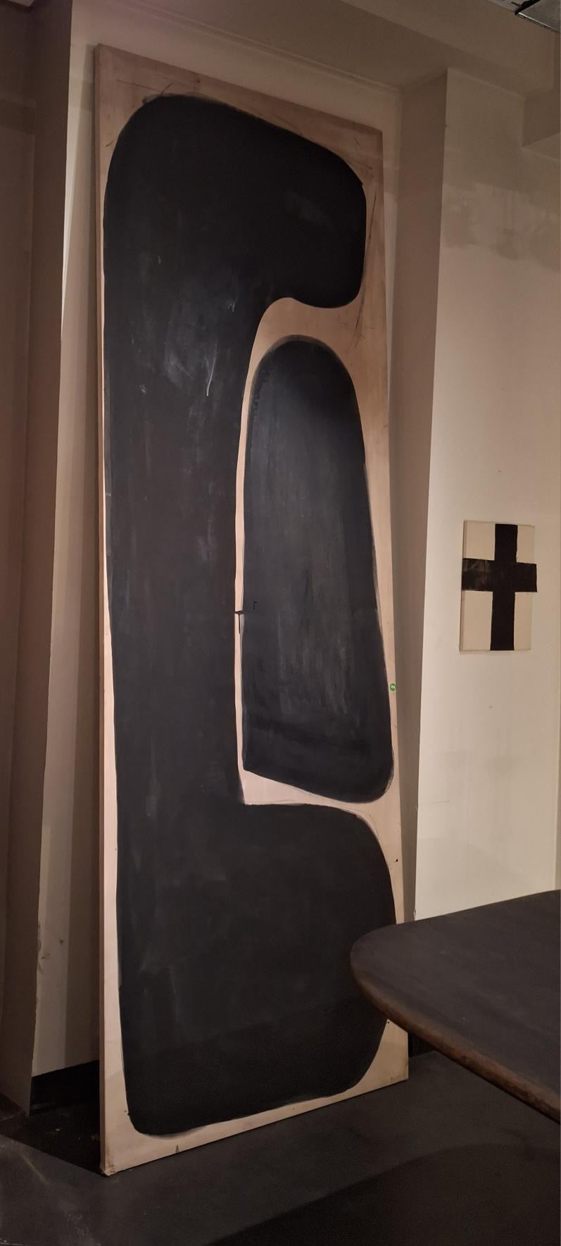Large Scale Abstract Black and White Painting by Niki Robette  36" x 111" x