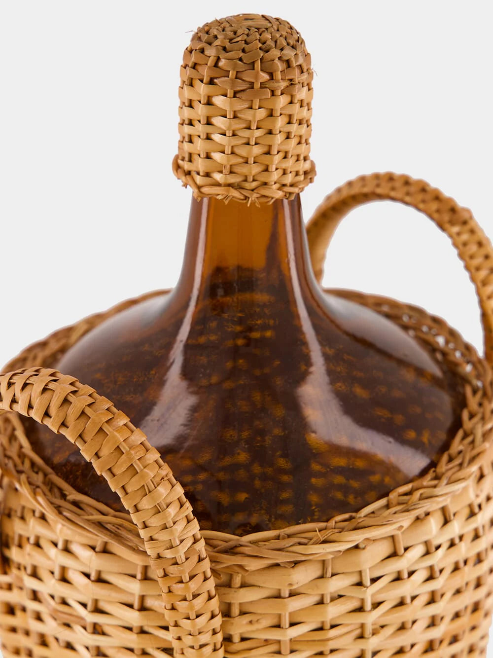 CAMACHA BROWN & NATURAL WICKER GLASS JUG