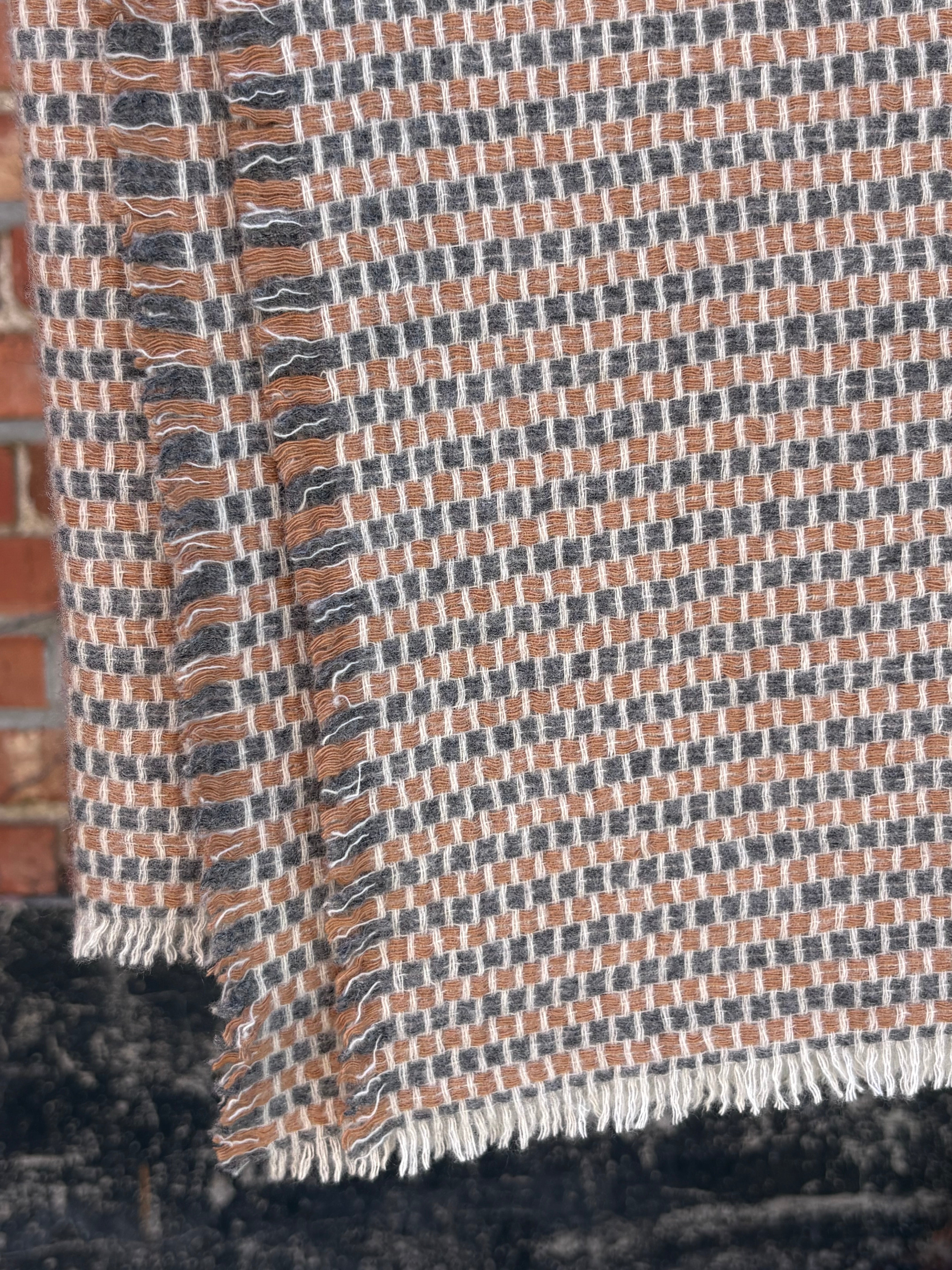Quadri Throw with Fringe
