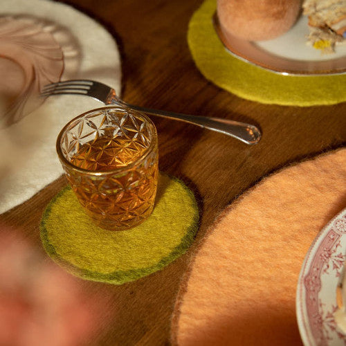 Two-Tone Felted Wool Coaster XS 5"dia.