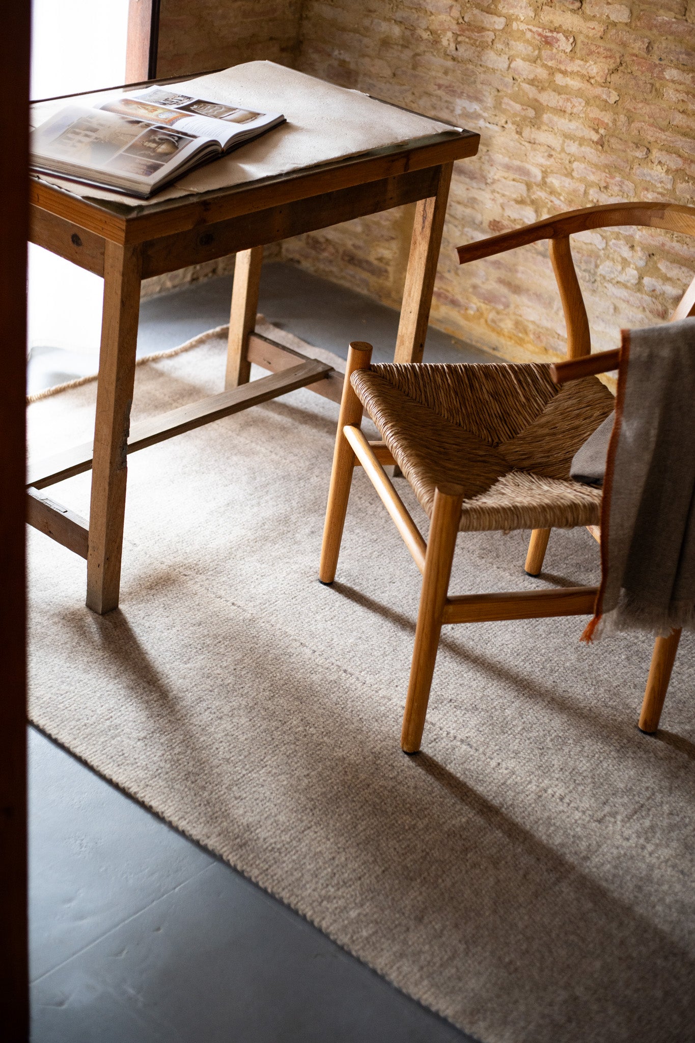 Jagat Grey & Beige Wool Runner 2'6" x 10'